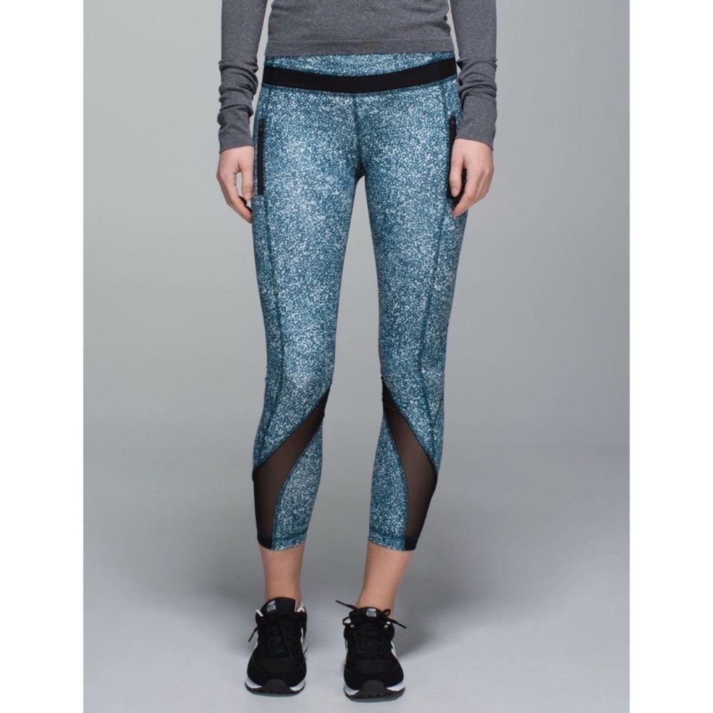 Lululemon Inspire Tight II Pebble Print Parfait Pink Alberta Lake / Black 6